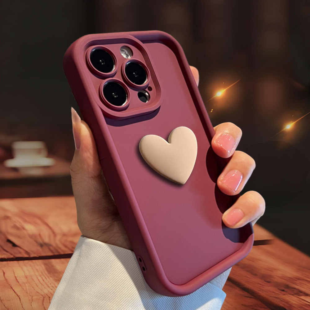 Romantic Heart Design: Matte Protective Case for iPhone 16, 15 & 14 || Ultra-Safe & Stylish || Trendy 3D Love Matte Case || iPhone Pro Max Case