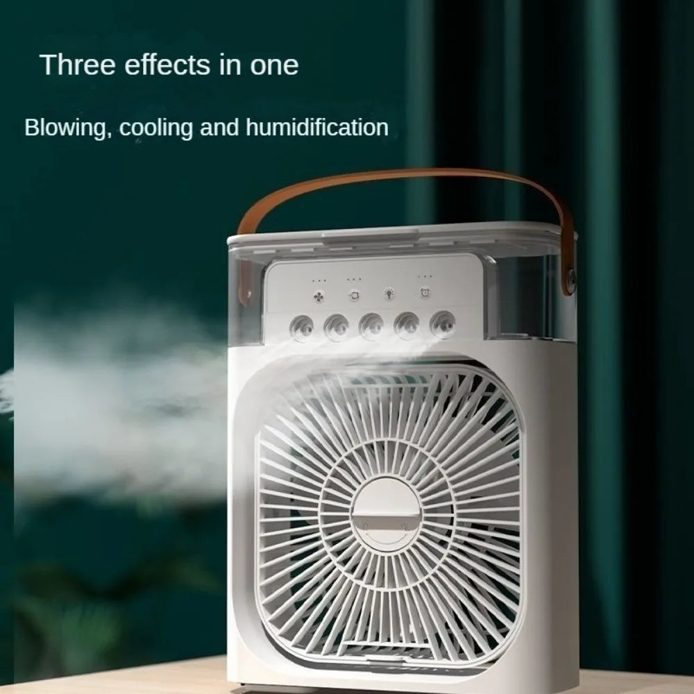 Mini Cooling Fan || Silent Water Cool Fan: Ultra-Quiet, Powerful Chill || 5-Hole USB Fan Humidifier: Portable Summer Cooler