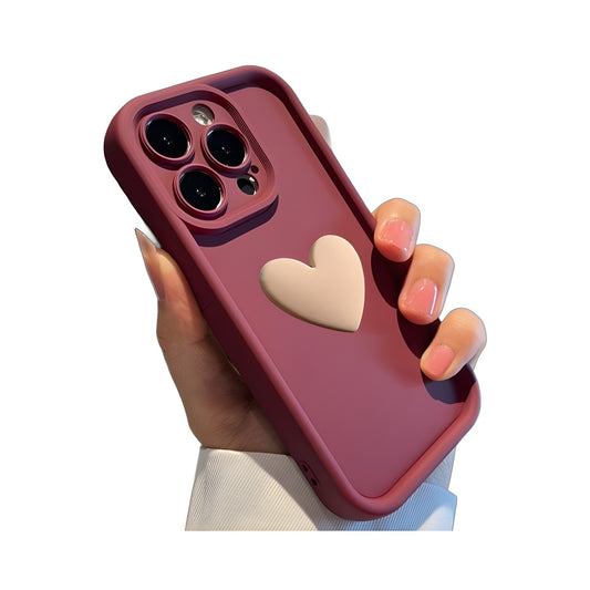 Romantic Heart Design: Matte Protective Case for iPhone 16, 15 & 14 || Ultra-Safe & Stylish || Trendy 3D Love Matte Case ||  iPhone Pro Max Case