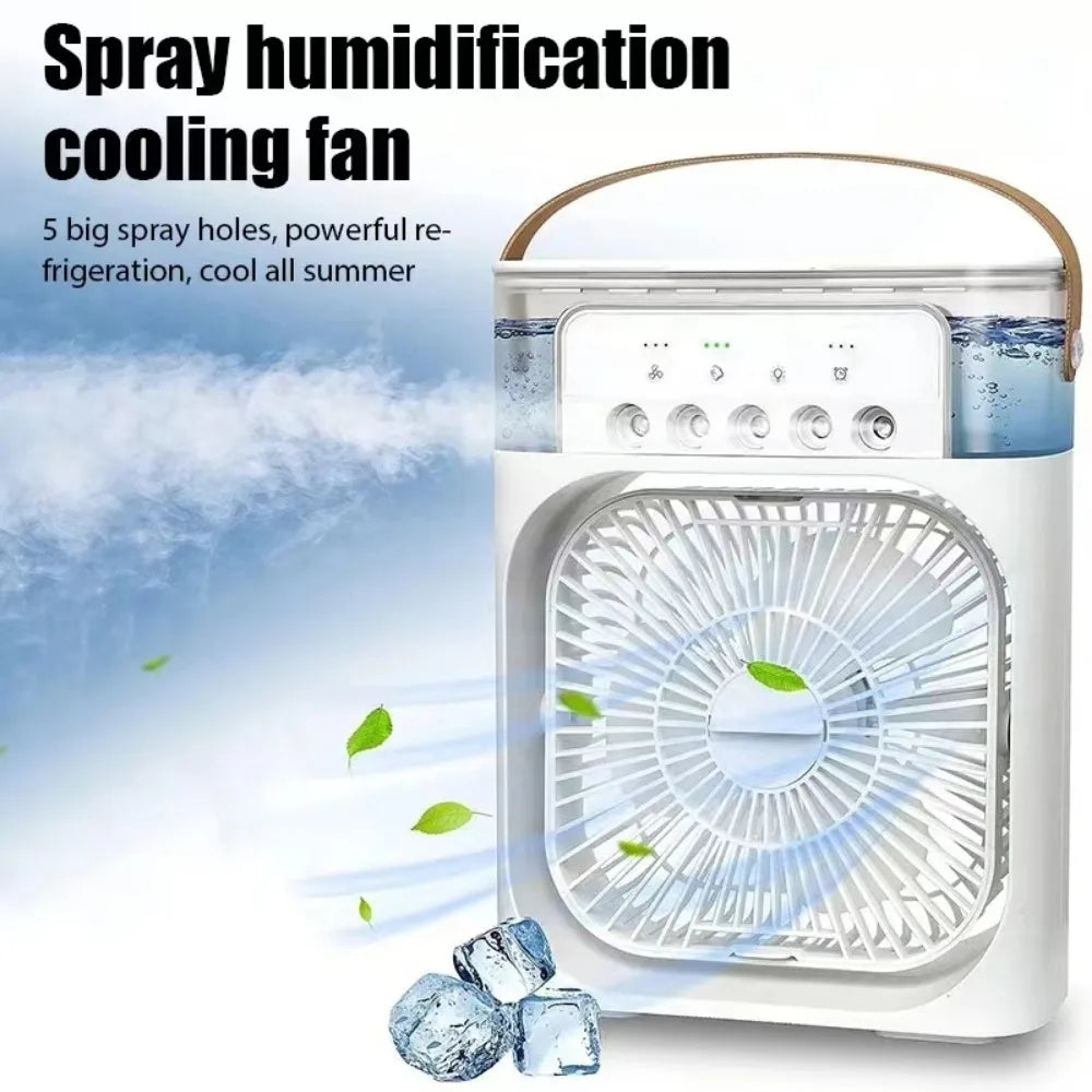 Mini Cooling Fan || Silent Water Cool Fan: Ultra-Quiet, Powerful Chill || 5-Hole USB Fan Humidifier: Portable Summer Cooler