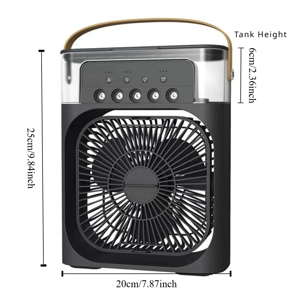 Mini Cooling Fan || Silent Water Cool Fan: Ultra-Quiet, Powerful Chill || 5-Hole USB Fan Humidifier: Portable Summer Cooler